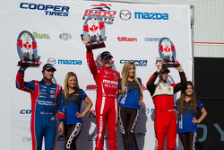 Podium : le vainqueur Spencer Pigot, le deuxième, Jack Harvey, le troisième, Felix Serralles