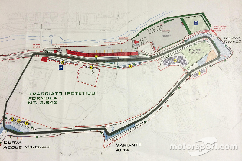 Hipotética pista de Imola na Formula E