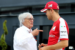 Bernie Ecclestone, and Sebastian Vettel, Scuderia Ferrari