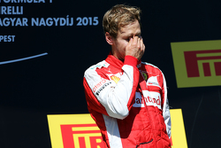 El ganador, Sebastian Vettel, Ferrari celebra