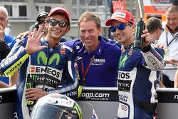 Polesitter Jorge Lorenzo, Yamaha Factory Racing, third place Valentino Rossi, Yamaha Factory Racing