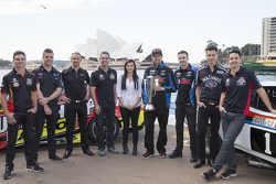 V8 Supercars drivers Tim Slade, Scott McLaughlin, Will Davison, Craig Lowndes, Renee Gracie, Chaz Mo