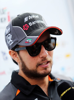 Sergio Pérez, Sahara Force India F1 con los medios de comunicación