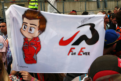 A fans' tribute flag for Jules Bianchi