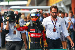Ромен Грожан, Lotus F1 Team празднует третье место в закрытом парке