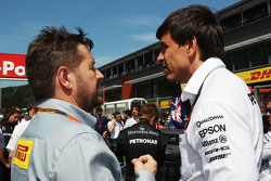 (L to R): Paul Hembery, Pirelli Motorsport Director with Toto Wolff, Mercedes AMG F1 Shareholder and Executive Director