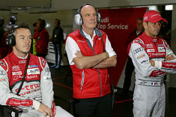 Dr. Wolfgang Ullrich, patron d'Audi Sport avec Benoit Tréluyer et André Lotterer, Audi Sport Team Joest