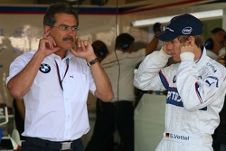 Sebastian Vettel, Test Driver, BMW Sauber F1 Team and Dr. Mario Theissen, BMW Sauber F1 Team, BMW Motorsport Director in the Team Garage