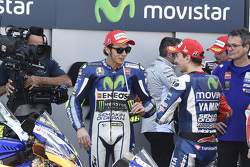 Le vainqueur Jorge Lorenzo et le troisième, Valentino Rossi, Yamaha Factory Racing