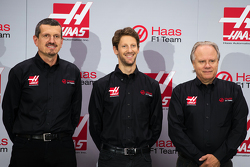 Gunther Steiner, Haas F1 Team teambaas, Romain Grosjean, Haas F1 Team en Gene Haas, Haas F1 Team