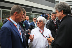 (L to R): Dmitry Kozak, Russian Deputy Prime Minister with Bernie Ecclestone, and Pasquale Lattuneddu, of the FOM