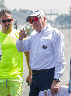 Charlie Whiting, race and safety director, inspects the circuit