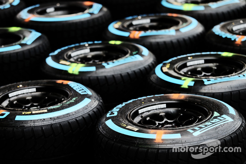 Wet Pirelli tyres