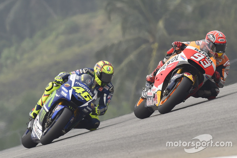 Marc Marquez, Repsol Honda Team e Valentino Rossi, Yamaha Factory Racing