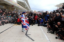 Lewis Hamilton, Mercedes AMG F1 Team celebra su tercer título mundial.