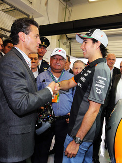 Sergio Perez, Sahara Force India F1, meets Enrique Pena Nieto, Mexican President