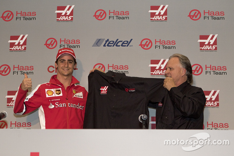 Esteban Gutiérrez, Haas F1 Team, und Gene Haas, Teambesitzer