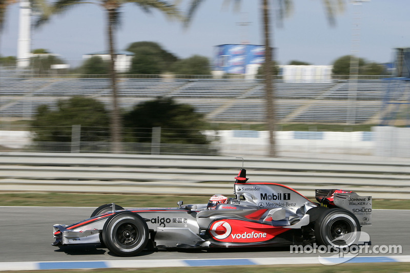 Heikki Kovalainen tests the new McLaren Mercedes MP4-23