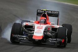 Alexander Rossi, Manor F1 Team bloque une roue au freinage