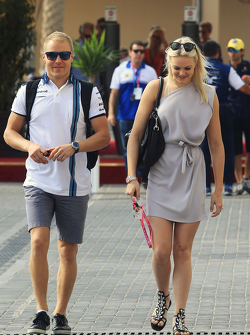 Valtteri Bottas, Williams with his girlfriend Emilia Pikkarainen