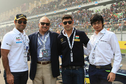 Karun Chandhok, V. K. Misra, JK Tyres Technical Director, Armaan Ebrahim and Arjun Maini