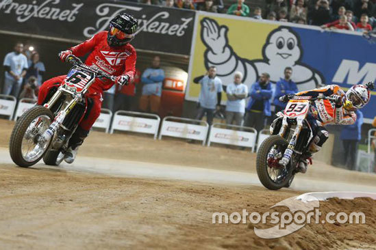 Brad Baker y Marc Marquez, Repsol Honda Team, al Superprestigio 2015