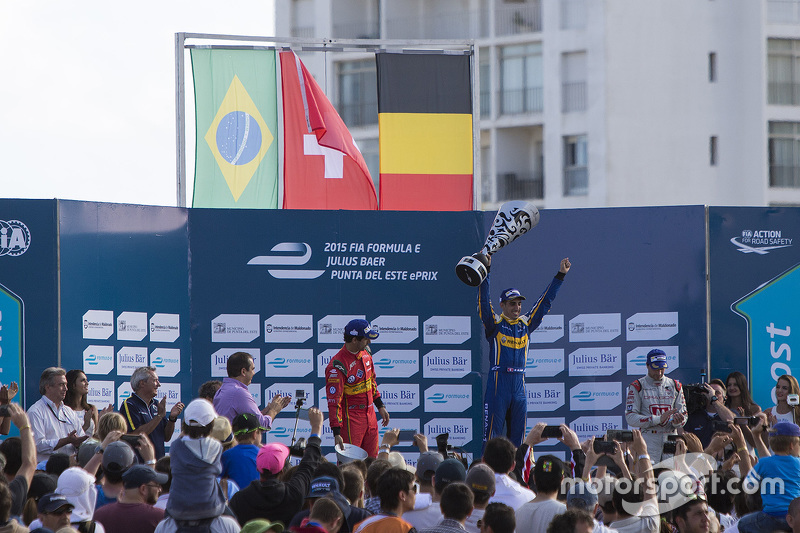 Podium: race winner Sébastien Buemi, Renault e.Dams, second place Lucas di Grassi, ABT Schaeffler Au