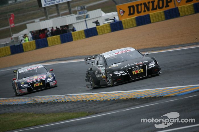 Timo Scheider, Audi Sport Team Abt, Audi A4 DTM leads Mattias EkstrÃ¶m, Audi Sport Team Abt Sportsli