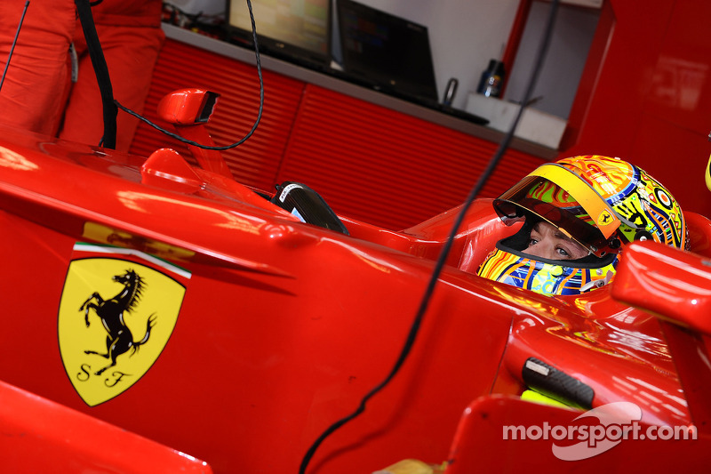 Valentino Rossi in the Ferrari F2008