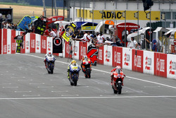 Casey Stoner, Ducati Team, Valentino Rossi, Fiat Yamaha Team, Dani Pedrosa, Repsol Honda Team, Jorge Lorenzo, Fiat Yamaha Team