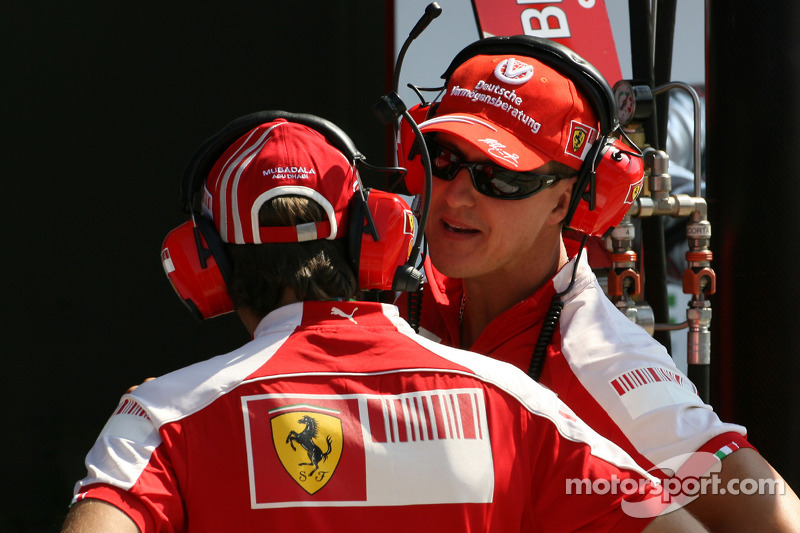 Luca Badoer, Test Driver, Scuderia Ferrari and Michael Schumacher, Test Driver, Scuderia Ferrari