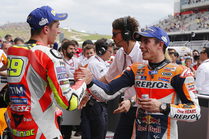 Race winner Marc Marquez, Repsol Honda Team, third place Andrea Iannone, Ducati Team