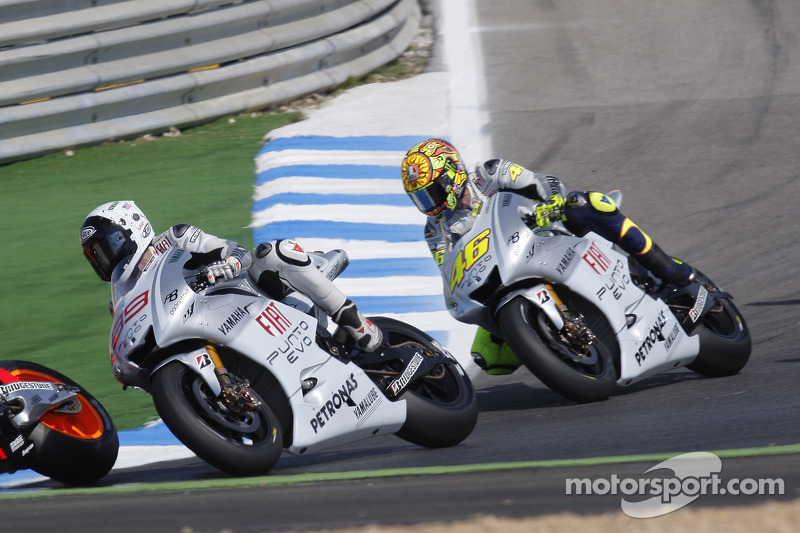 Jorge Lorenzo, Fiat Yamaha Team and Valentino Rossi, Fiat Yamaha Team