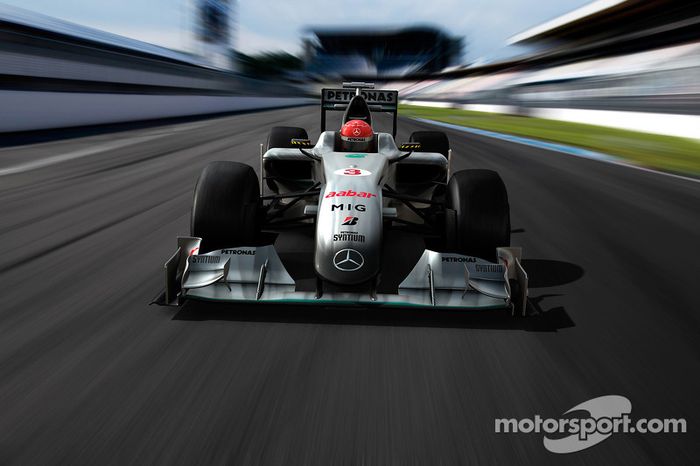 Simulation numérique de la nouvelle Mercedes GP sur la piste