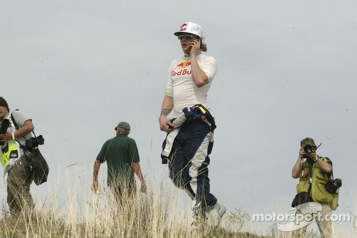 Kimi Raikkonen y Kaj Lindstrom, Citroën C4 WRC, Citroën Junior Team choca y queda fuera del rally