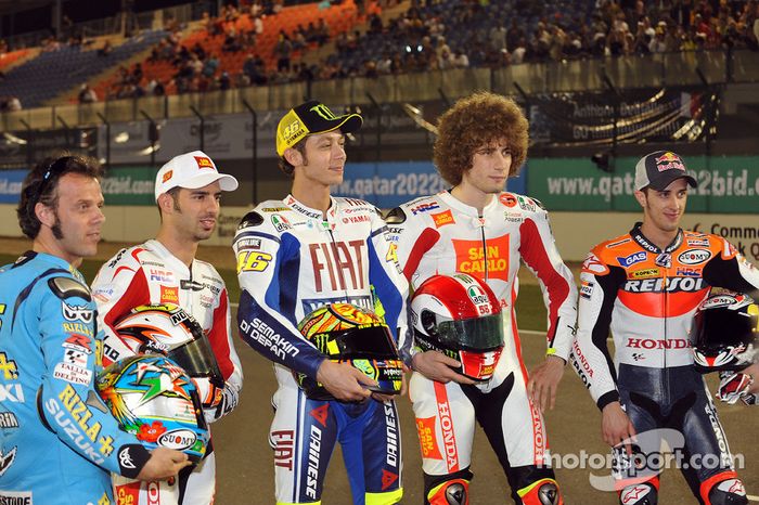 Capirossi, Melandri, Rossi, Simoncelli y Dovizioso