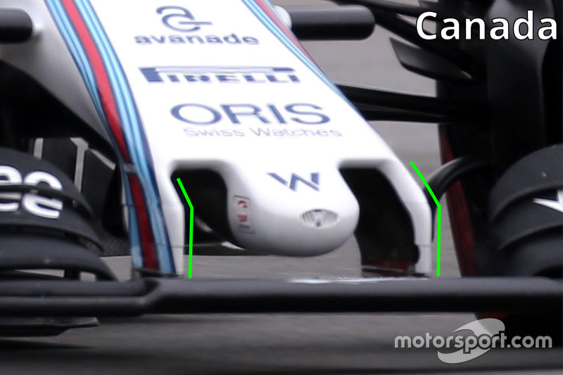 Williams FW38, Frontflügelaufhängung neu