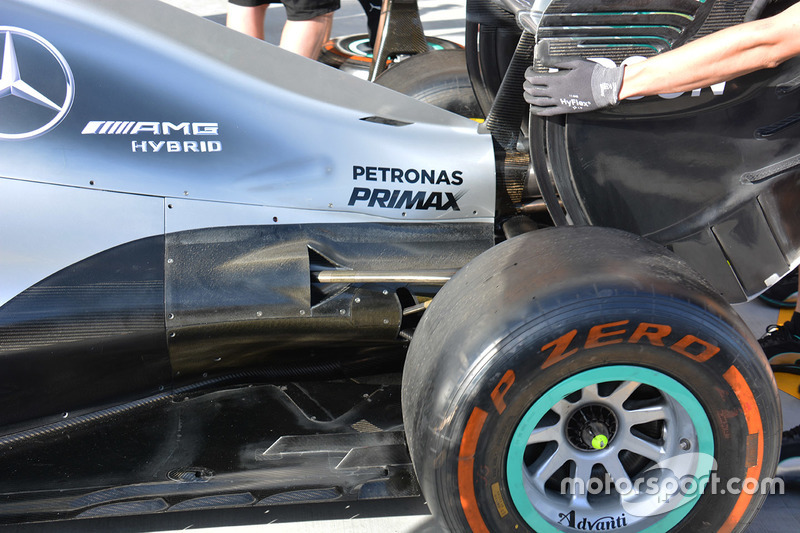 Mercedes AMG F1 W07 Hybrid achterzijde detail